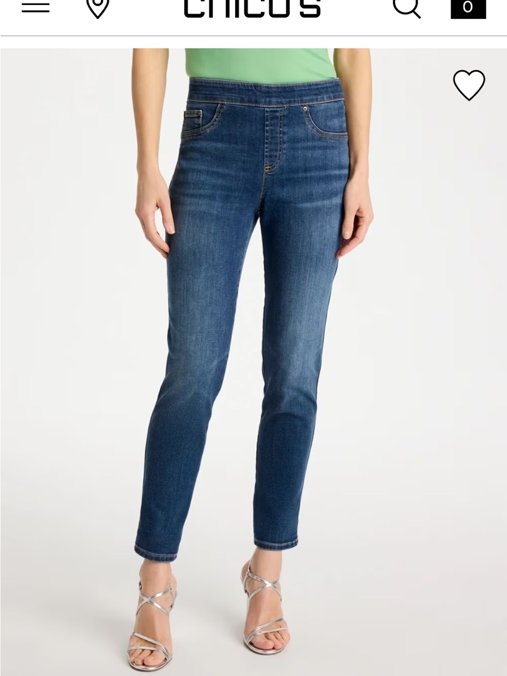 Chico's Slim Ankle Jeans in Dark Blue Wash